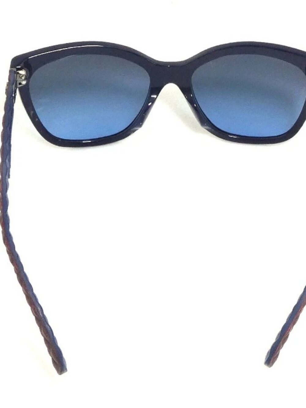 Auth CHANEL CC Logo Sunglasses Navy/Burgundy Plastic - e61907i - Picture 3 of 11